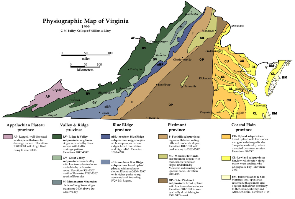 Five Regions Of Virginia Map